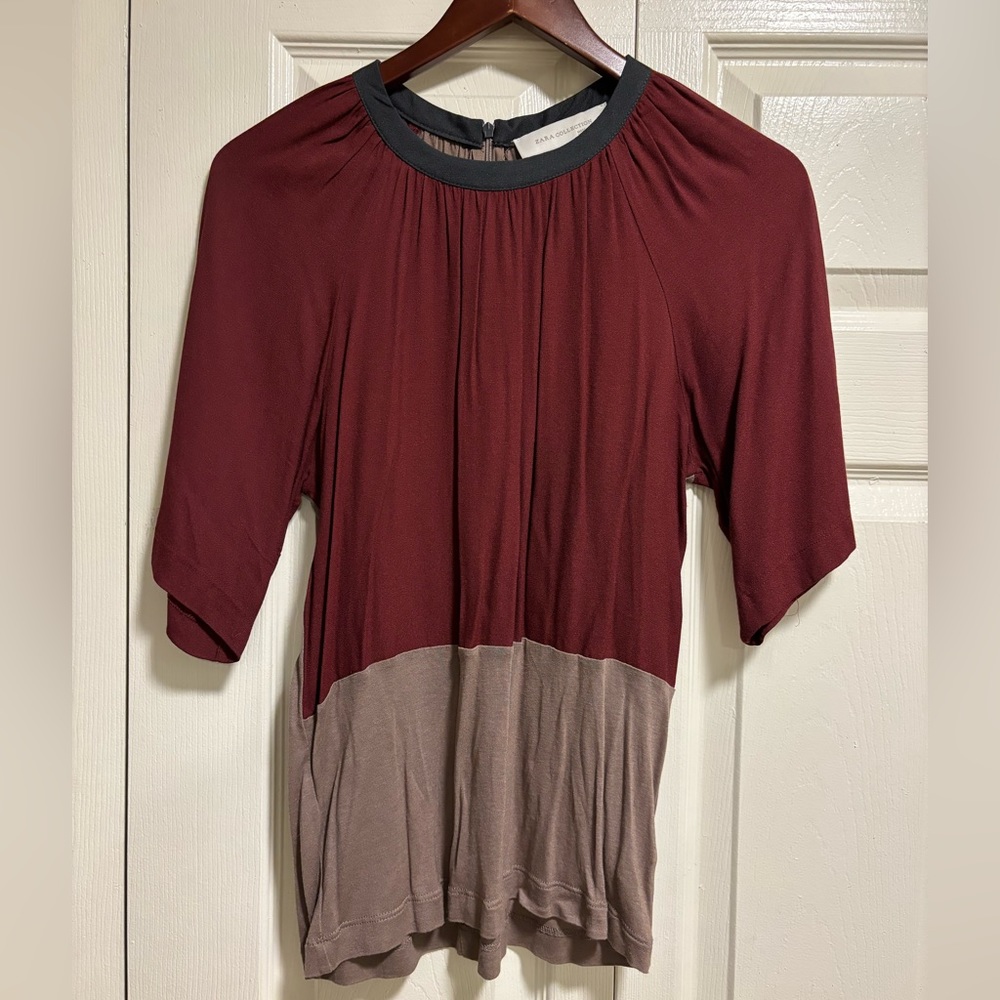 Zara color block blouse